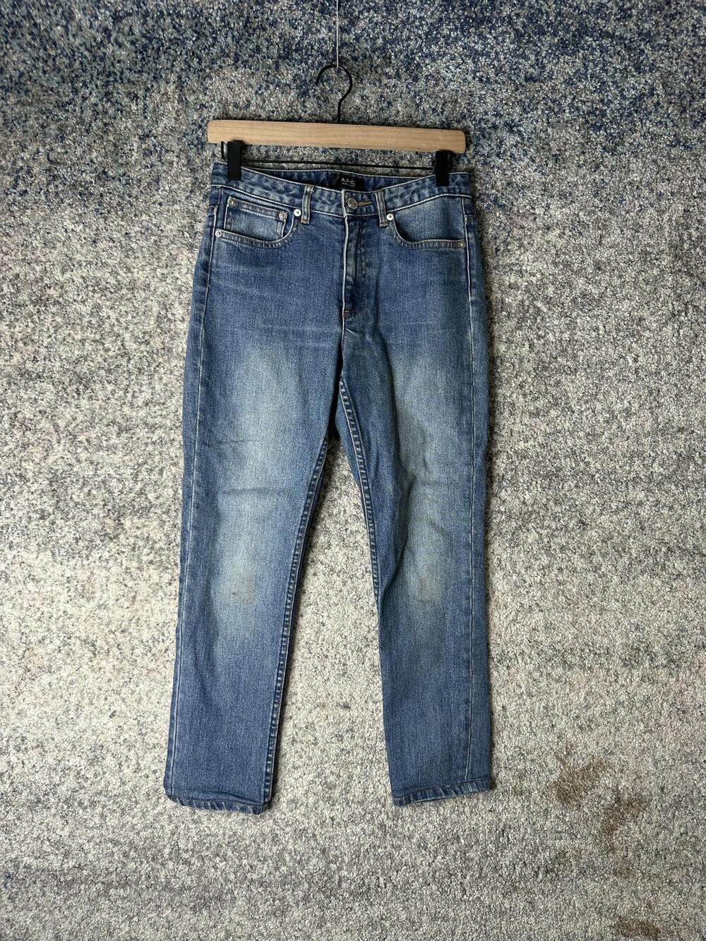 A.P.C. Jean Droit Jeans Womens 30 Medium Wash Blue Straight Leg Stretch Denim